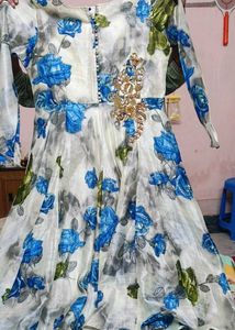 Floral Print Ethnic Gown