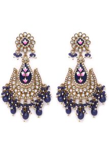 Elegant Blue Kunda Earrings set  Bye1 Get1