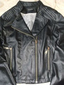 Black Faux Leather Moto Jacket
