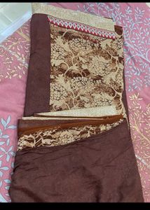 Elegant Brown Floral Saree