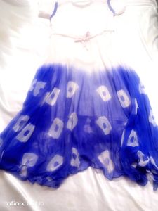 Rayal Blue Chiffon Kurta