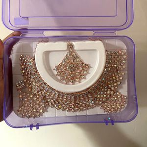 Heavy Stone-Studded Necklace &amp; Earrings Set