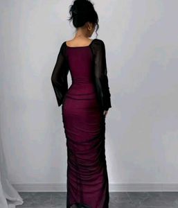 Elegant cherry red bodycon dress