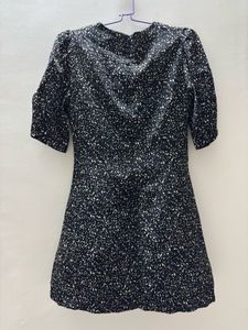 Speckled Black Mini Dress
