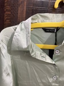 Satin Sea Green Shirt