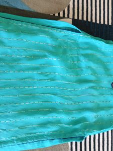 Skyblue Sequence Suit With Heavy Fulkari Duptta