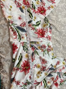 Floral Print Split Leg Pants