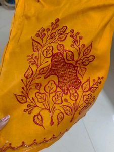 Yellow Red Saree