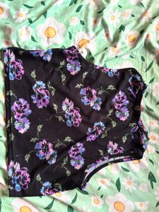 Black Floral Tank Top