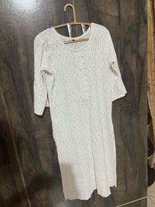 White Embroidered Kurti