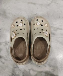 Beige Crocs with Charms