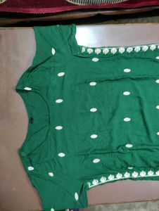 Green Embroidered Kurta