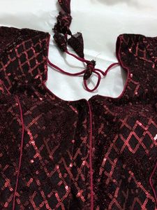 Sequined Maroon Blouse