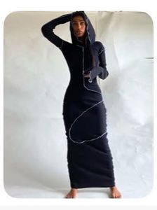 Sexy Hooded Full Sleeve Body Con Dress