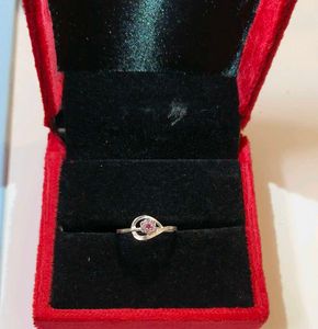 Silver Ring with Pink Stone # fixed price