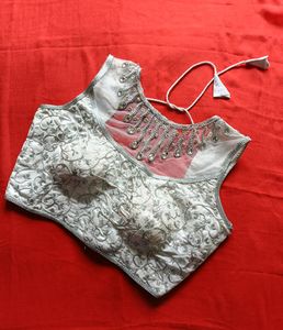 Embroidered Silver Blouse (Sale)