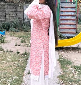 Pink Floral Kurta
