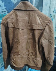 Cream Leather Biker Jacket