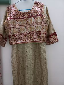Beautiful Stiched Silk Suit Set