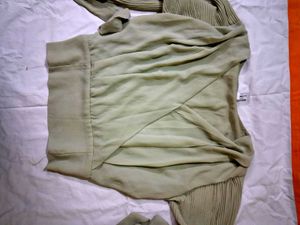 Olive Green Pleated Set
