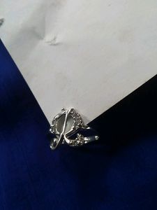 R Initial Silver Ring