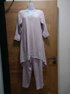 "Som's Creation" Pastel Mauve Elegant Ethnic Set💜