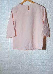 Peach Satin Top With Bow Ladies Own