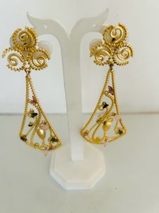Statement Earrings With Tiny Stones