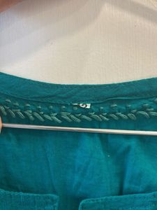Embroidered Green Kurta