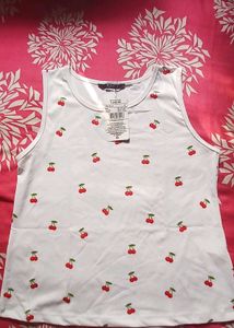 Women Cherry Print Sleeveless Tank Top