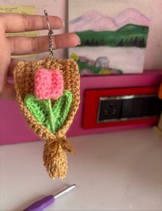 Crochet Flower Boquet Keychain