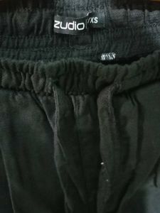 Zudio Linen fabric Black Casual Pants