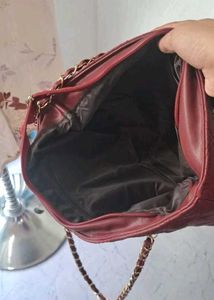 Burgundy Quilted Tote Bag