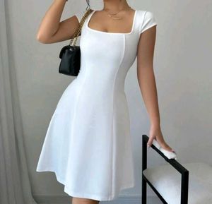 White Fit & Flare Mini Dress