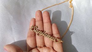 Custom 'Sanjana' name necklace with heart detail