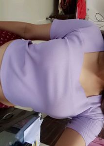 Square Neck Lavender Crop Top