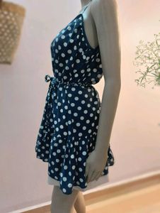 Thrifted Polka Dot Sundress with Tie Belt