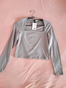 H&amp;M Long Sleeve Square Neck Top / Size-S