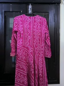 Pink Bandhani Print Dress