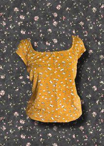 Mustard Yellow Floral Blouse