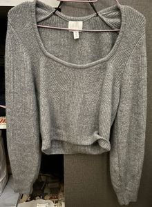H&amp;M Grey Rib-Knit Jumper