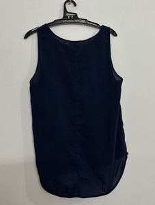 Blue Sleevless Top