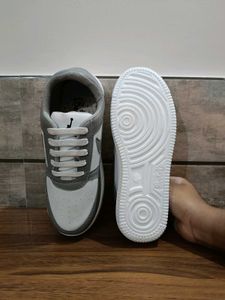 Grey &amp; White Fashion Sneakers
