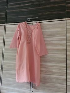 Peach silk kurta size 40