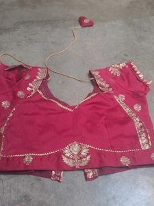 Red & Gold Sari Blouse