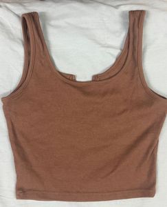 Brown Ribbed Tank Top