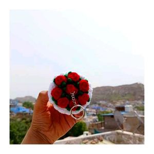 Crochet Mini Rose Flower Bouquet 💐 Keychain