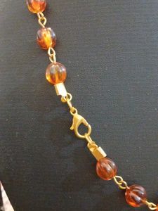 Amber Beaded Butterfly Necklace &amp; Earring Set