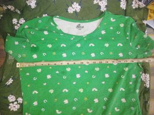 Yellow V-Neck Pocket Tee And Green T-shirt Combo