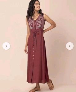 Indya A Line V Neck Kurta Cum Dress